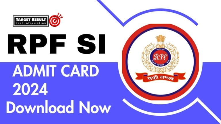 RPF SI Admit Card 2024