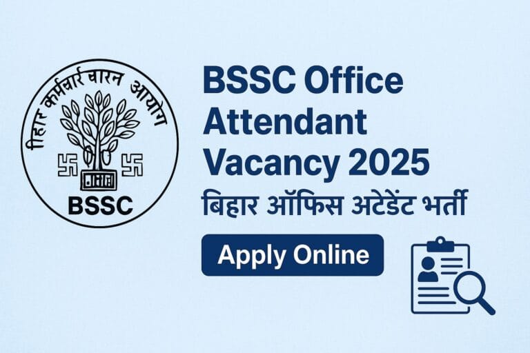BSSC Office Attendant Vacancy 2025