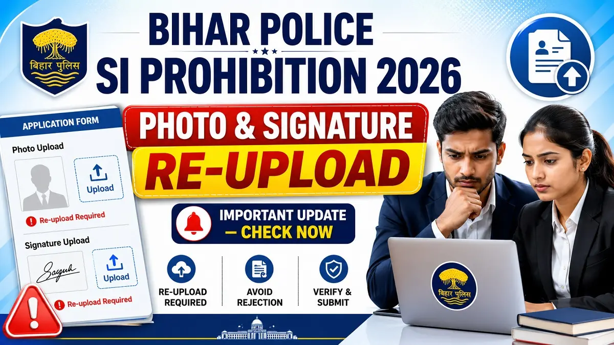 Bihar Police SI Prohibition Photo & Signature Re-upload 2026