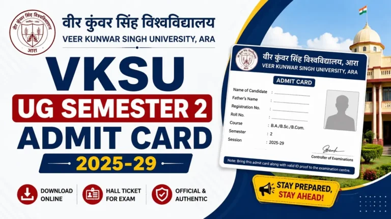 VKSU UG Semester 2 Admit Card 2025-29