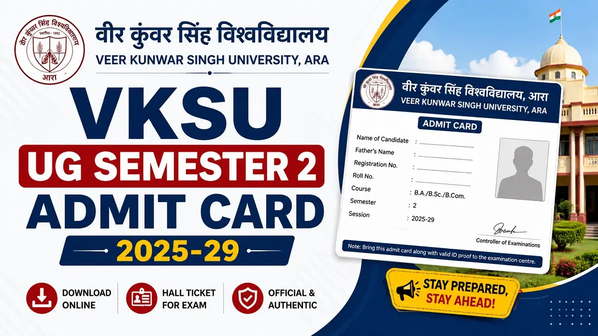 VKSU UG Semester 2 Admit Card 2025-29