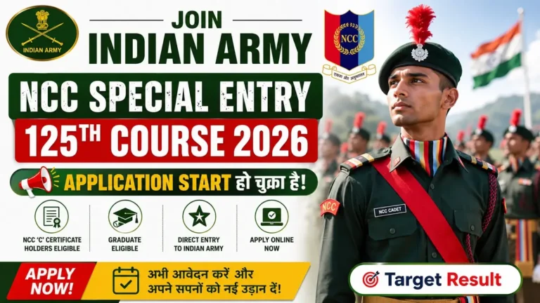 Join Indian Army NCC Special Entry 125th Course 2026